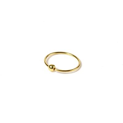 Sterling Silver 20G Gold Beaded Hoop Nose Ring