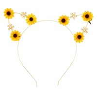 Sunflower Cat Ear Headband - Yellow