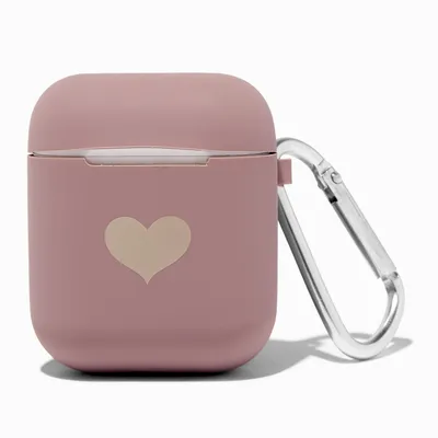Mauve Heart Silicone Earbud Case Cover - Compatible With Apple AirPods®
