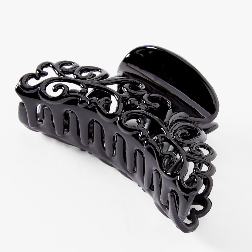 Black Filigree Scroll Hair Claw