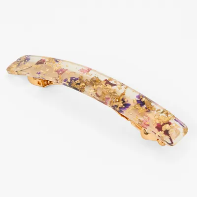 Purple Foil Floral Hair Barrette