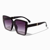 Black Quilted Shield Sunglasses