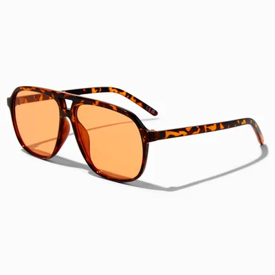 Orange Lens Tortoiseshell Frame Sunglasses