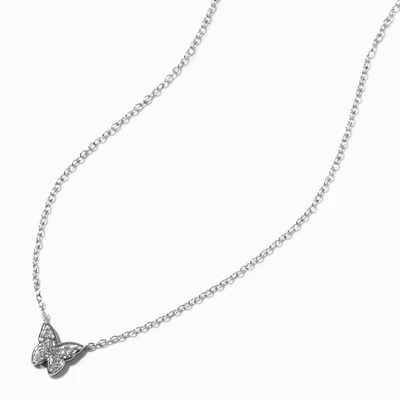 ICING Select Sterling Silver 1/10 ct. tw. Lab Grown Diamond Pavé Butterfly Pendant Necklace