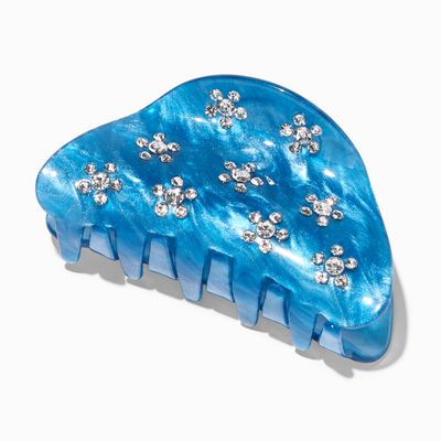 Blue Embellished Daisy Hair Claw