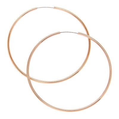 40MM Skinny Rose Gold Hoop Earrings