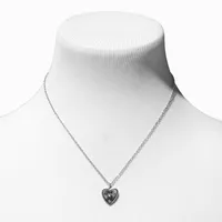 Silver Heart Fortune Teller Pendant Necklace & Drop Earrings Set - 2 Pack