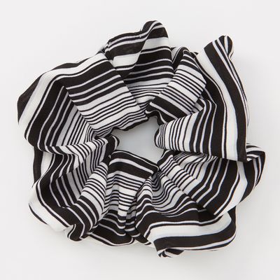 Giant Black & White Striped Scrunchie