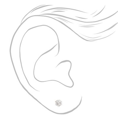 Silver Crystal Stud Earrings