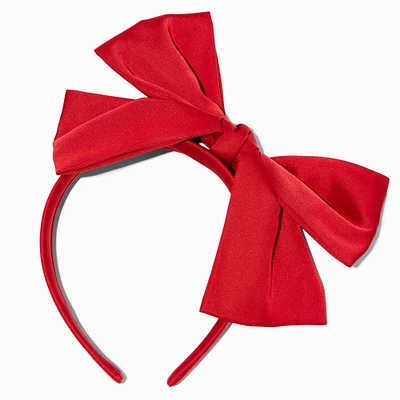 Red Jersey Solid Bow Headband