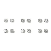 Crystal Stud Earrings  - 6 Pack