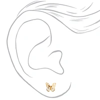 18kt Gold Plated Butterfly Stud Earrings