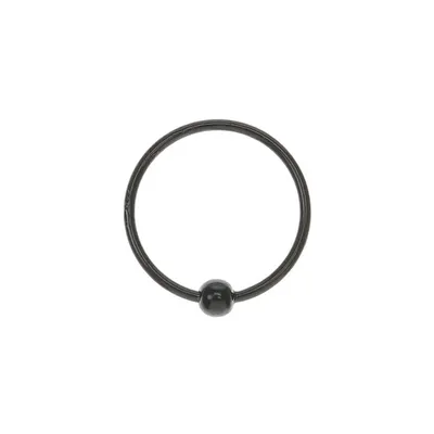 Sterling Silver Beaded Hoop Nose Ring - Black