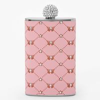 Pink Butterfly Embellished Sparkle Flask