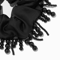 Black Beaded Fringe Hair Scrunchie