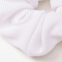 Medium Ribbed Hair Scrunchie - White