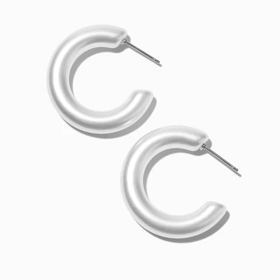 Matte White 20MM Hoop Earrings