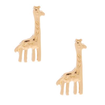Gold Giraffe Stud Earrings