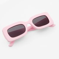 Pink Rectangular Retro Sunglasses