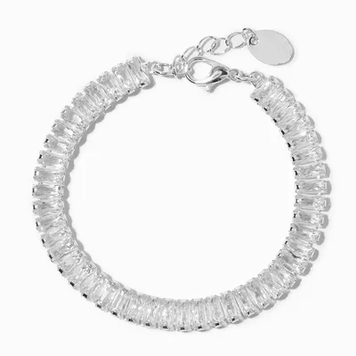 Silver Crystal Baguette Tennis Bracelet