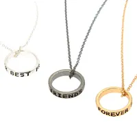 Best Friends Mixed Metal Ring Pendant Necklaces - 3 Pack