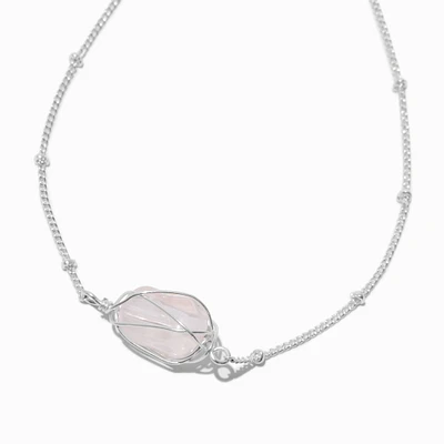 Blush Pink Crystal Wire Pendant Necklace