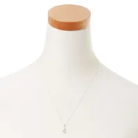 Silver Cubic Zirconia Trio Stone Pendant Necklace