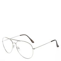 Silver Aviator Clear Lens Frames