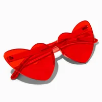 Red Heart Shaped Rimless Sunglasses