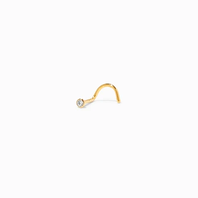 18k Yellow Gold Plated Titanium Cubic Zirconia 20G Nose Stud