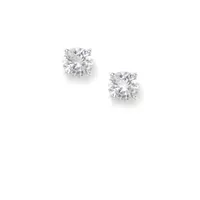 6MM Cubic Zirconia Round Cut Spike Set Stud Earrings