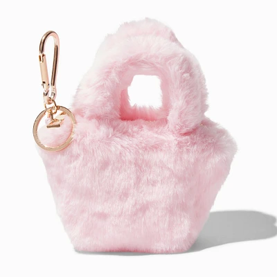 Furry Pink Mini Tote Keychain