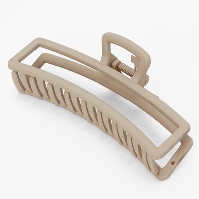 Large Rectangle Hair Claw - Tan