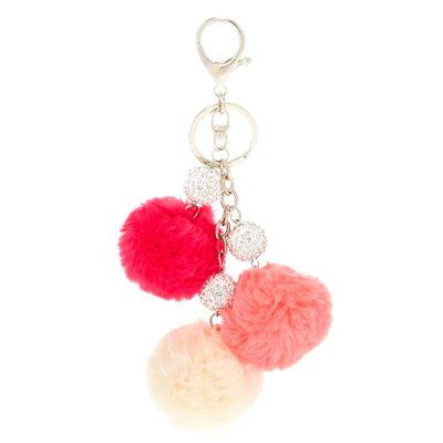 Pink Pom Pom & Fireball Keychain
