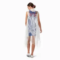 Stars & Stripes Butterfly Long Lace Vest