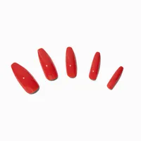 Glossy Red XL Coffin Vegan Faux Nail Set - 24 Pack