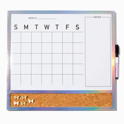 Framed Dry Erase Calendar Board - Iridescent