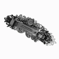 Hematite Filigree Flower Hair Barrette