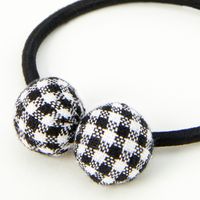 Black Plaid Beaded Hair Ties - 2 Pack