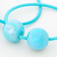 Blue Pearlized Beaded Hair Ties - 2 Pack