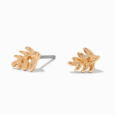 Gold Leaf Stud Earrings