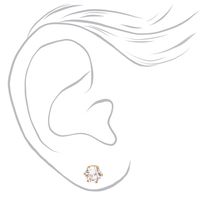 18kt Gold Plated Cubic Zirconia Cupcake Stud Earrings - 6MM