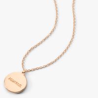 Gold Round Mood Zodiac Pendant Necklace - Aquarius