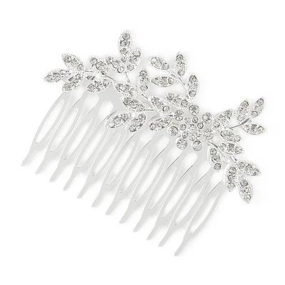 Silver-tone Rhinestone Vine Hair Comb