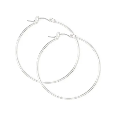 Silver 40MM Thin Hoop Earrings