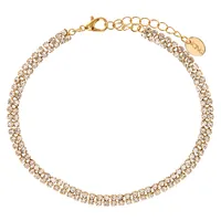 Gold Tone Rhinestone Anklet