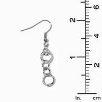 Silver Handcuffs 1" Drop Earrings