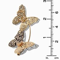 Gold-tone Filigree Double Butterfly Ear Cuff