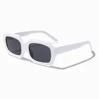 White Retro Geometric Sunglasses