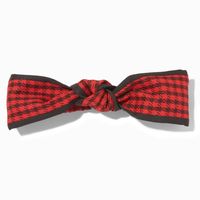 Black & Red Houndstooth Knotted Bow Headwrap